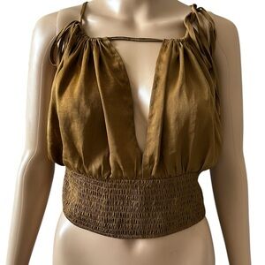Forever 21 Mustard Yellow Satin Cami Top